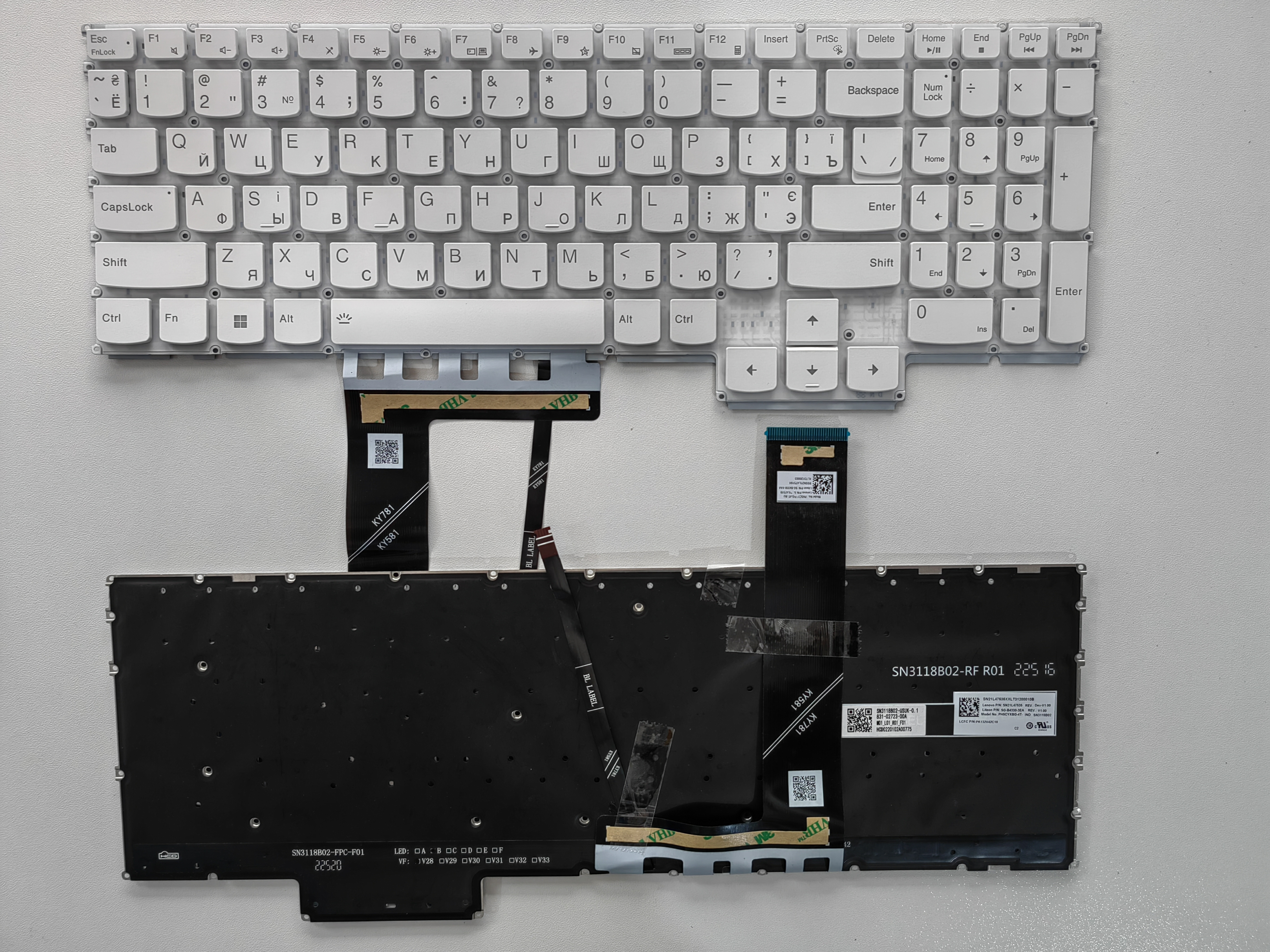 Picture of New Replacement Laptop Keyboard For LENOVO Y7000 2022/R7000 2022 WHITE Backlit RU Layout